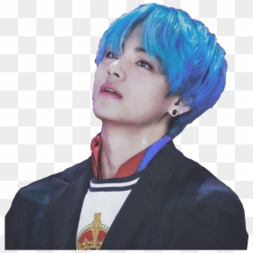 #taehyung #tae #v #kpop #love #bts #yeontan #luv #blue - Lace Wig, HD Png Download - blue hair png