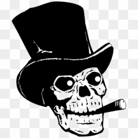 Skull With Top Hat And Cigar, HD Png Download - tall top hat png