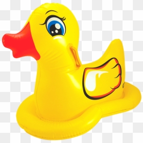 Wham O Ducky Ride On Inflatable Yellow Duck Shaped - Duck, HD Png Download - yellow duck png