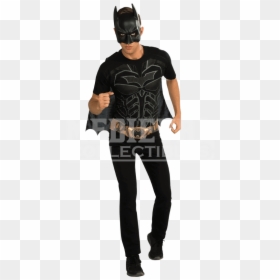 Dark Knight Rises Batman Cape T Shirt With Mask - Batman Mask And Shirt Costume, HD Png Download - batman costume png