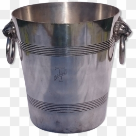 Potfer Champagne Bucket In Silver Metal, Heads Of "ion", - Stock Pot, HD Png Download - champagne bucket png