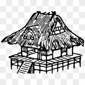 Hut Clipart Japanese - Hut Clipart Black And White, HD Png Download - tiki hut png
