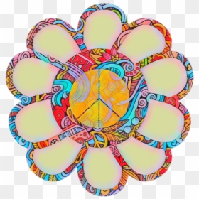 #peace #peacesign #hippie #sign #flowerpower - Circle, HD Png Download - hippie flowers png
