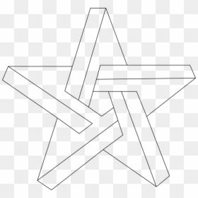 Line Art,triangle,symmetry - Draw Star Optical Illusion, HD Png Download - impossible triangle png