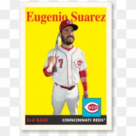 Eugenio Suarez 2019 Archives Baseball 1958 Topps Poster - Cincinnati Reds, HD Png Download - suarez png