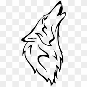 Gray Wolf Coyote Silhouette Drawing - Wolf Vector, HD Png Download - wolf head silhouette png