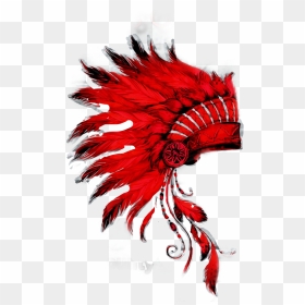 Red Indian Headdress - Headpiece, HD Png Download - native american headdress png