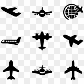 Transparent Background Plane Icon Png, Png Download - black airplane png