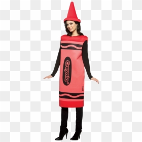 Womens Red Crayola Crayon Costume - Crayon Costume Adults, HD Png Download - crayola crayon png