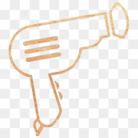 Gold Hairdryer Graphic - Emblem, HD Png Download - gold scissors png