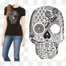 Hand Drawn Sugar Skull , Png Download - T Shirts Johnny Ramone, Transparent Png - sugar skulls png