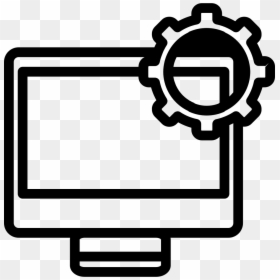 Computer Setting Outline Interface Symbol In A Circle - Computer In Setting Icon Png, Transparent Png - computer outline png