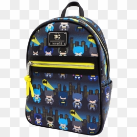 Gotham City Chibi Print Mini Backpack Image - Loungefly Dc Chibi Backpack, HD Png Download - batman chibi png