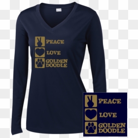 Peace Love Goldendoodle - Twill Taped Neck Hoodie, HD Png Download - golden doodle png