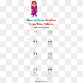 How To Draw Starfire From Teen Titans - Draw Scorpion Step By Step, HD Png Download - teen titans starfire png