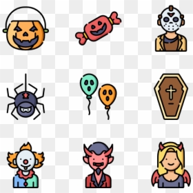 Halloween Design Elements Vector Icon Set, HD Png Download - spooky moon png