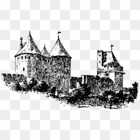 Art,monochrome Photography,gothic Architecture - Medieval Castle Castle Clip Art Black And White, HD Png Download - gothic architecture png