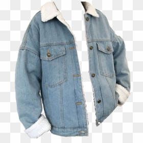 #denim #jacket #cute #bomberjacket #oversize #clothing - Fur Jean Jacket Png, Transparent Png - denim jacket png