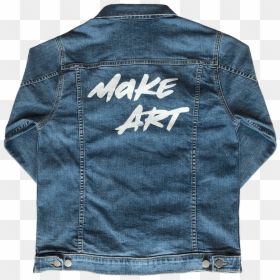 Make Art Men"s Denim Jacket - Denim Jacket Back Png, Transparent Png - denim jacket png