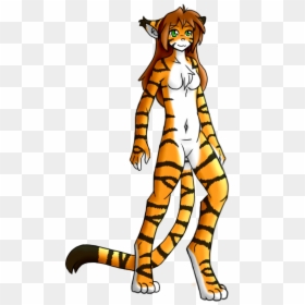 Tiger Girl - Cartoon, HD Png Download - tiger cartoon png