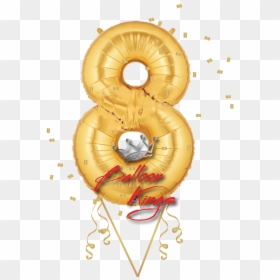 Transparent Eight Clipart - Gold Mylar Balloons, HD Png Download - gold ballons png