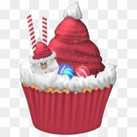 Cupcake Christmas Cake Birthday Cake Christmas Pudding - Christmas Cupcake Clipart, HD Png Download - cartoon cake png