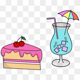 Drawing Animation Animated Cartoon Cake - Cake And Drink Cartoon, HD Png Download - cartoon cake png