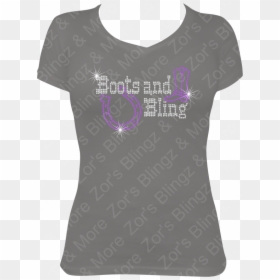 Boots And Bling Rhinestone T-shirt Design - Blouse, HD Png Download - rhinestones png