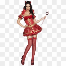Devil Dress Costume - Fever Kollektion Teufelin Kostüm Mit Kleid Korsett, HD Png Download - sexy costume png