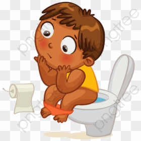 Transparent Toilet Clipart Black And White - Kids Potty Clipart, HD Png Download - toilet cartoon png