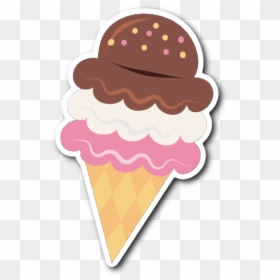 Ice Cream - Ice Cream Cone Sticker, HD Png Download - ice cream social png