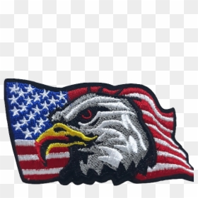 Eagle Amercian Flag Iron On Patch - Embroidered Patch, HD Png Download - american flag patch png
