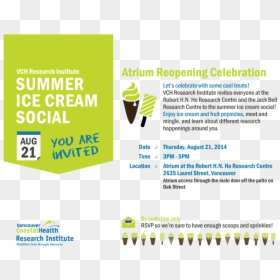 2014 Vchri Icecream Social Invitation - Sign, HD Png Download - ice cream social png
