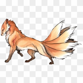 Nine Tailed Fox - Big Tailed Fox Tattoo, HD Png Download - nine tailed fox png