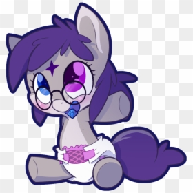 Cuddlehooves, Baby, Baby Pony, Diaper, Foal, Glasses, - Cartoon, HD Png Download - baby diaper png