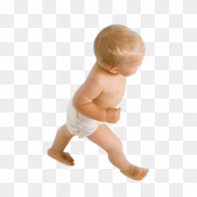Walking Baby With White Diaper On - Crawling To Walking, HD Png Download - baby diaper png