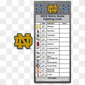 Notre Dame Football Printable Schedule 2018, HD Png Download - notre dame logo png