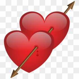 Two Hearts With An Arrow, HD Png Download - heart png