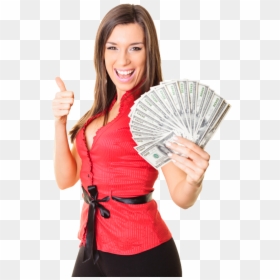Woman With Money Png, Transparent Png - money png