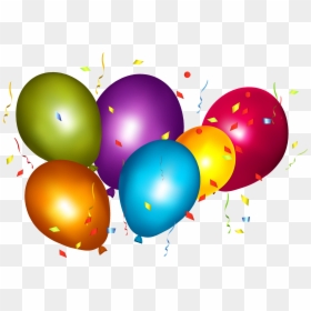 Balloons And Confetti Transparent, HD Png Download - confetti png