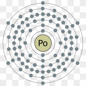 Electron Shell 084 Polonium2 - Bohr Rutherford Diagram Gold, HD Png Download - electron png