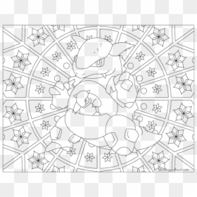 Coloring Pages For Charmander Squirtle And Bulbasaur - Adult Pokemon Coloring Pages, HD Png Download - kangaskhan png