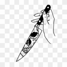 #repost #black #knife #aesthetic #tumblr #notmine #trend - Aesthetic Knife Drawing, HD Png Download - knife png tumblr