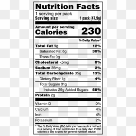 M And Ms Nutrition Label, HD Png Download - nutrition label png