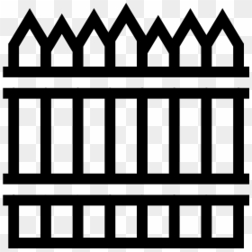 Fence Icon Free Download - Black And White Compound Wall Design, HD Png Download - black fence png