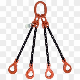 4 Leg With Self Locking Hook Qosl Gr-100 Chain Sling - 4 Leg Chain Sling Hook, HD Png Download - crane hook png