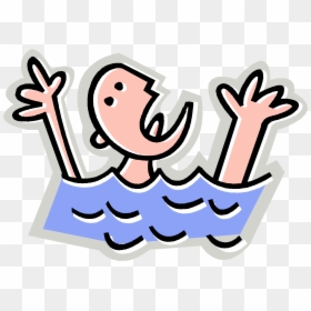 Drown Clipart Swim Clipart - He Can T Swim, HD Png Download - drowning png