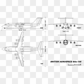 File - Bae146v1 - 0 - Bae 146 300 Blueprint, HD Png Download - bae png