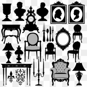 Vintage Furniture Silhouette Png, Transparent Png - furniture silhouette png
