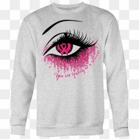 You Are Looking At A Survivor Ribbon Eye Shirt Breast - English Teacher Christmas Sweater, HD Png Download - breast cancer pink ribbon png